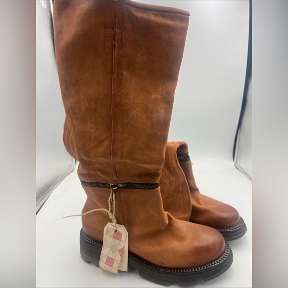 A.S.98 Larrie Convertible Boot Women’s Size 8 EU39 Whiskey Brown Leather NWT - Picture 2 of 13